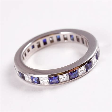 Tiffany And Co Sapphire And Diamond Eternity Band At 1stdibs