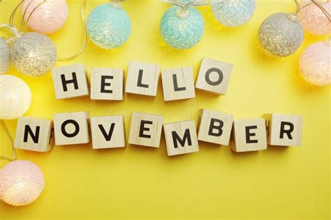 Hello November Alphabet Letter With Led Cotton Ball Decoration On