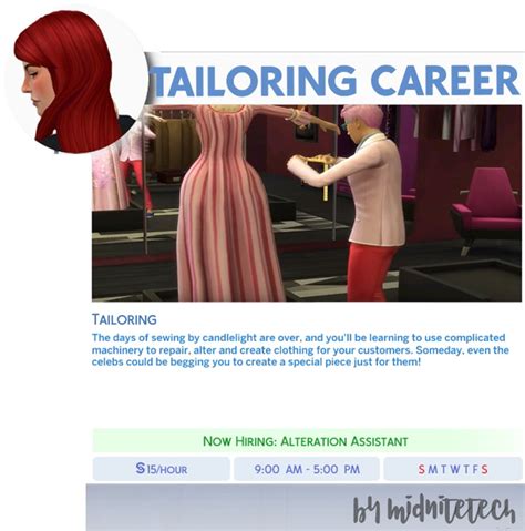 🧵tailoring Career🧵 Midnitetech On Patreon Sims 4 Jobs Sims 4