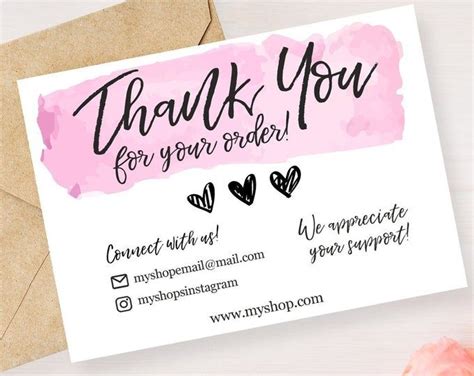 Instant Download Editable And Printable Thank You Card For Small