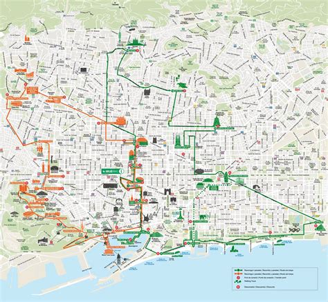 Touristischen Karte Von Barcelona Sehenswürdigkeiten Und Touren