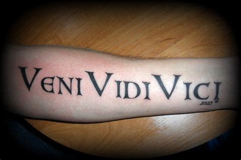 Vidi (i saw), vici (i conquered), veni (i came) meaning: 16 Veni Vidi Vici Tattoos With Explained Meaning | Veni ...