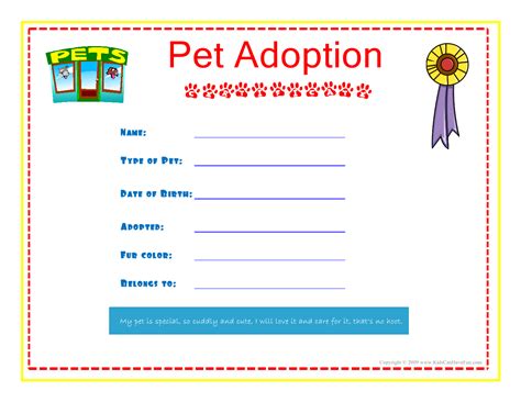 Fake Adoption Certificate Free Printable Free Printable