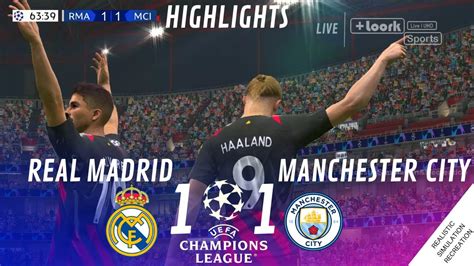 Real Madrid Vs Manchester City [1 1] Match Highlights Videogame Simulation And Recreation Youtube