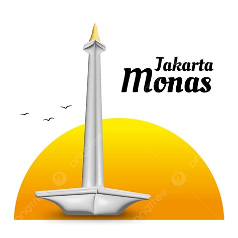 Gambar Menggambar Monas Jakarta Menggambar Ilustrasi
