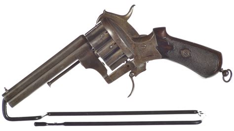 Liege Proofed Lefaucheux Patent 20 Shot Pinfire Revolver Rock Island