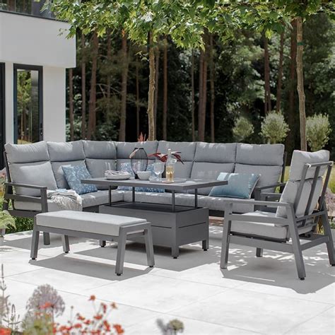 Bergamo Modular Dining Set + Lounge Chair with Hat - Garden Furniture