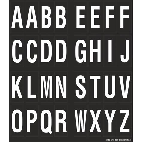 Letter Stickers Alfabet Voor Binnen En Buiten In De Kleur Zwart Wit