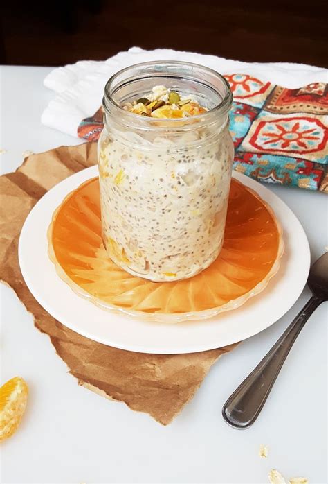 Overnight oats are a healthy raw breakfast recipe that consists of soaking rolled oats in milk overnight in the fridge. Orange Cream Overnight Oats - Courtney's Cookbook | Single ...