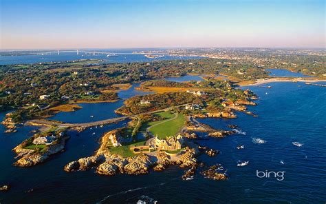 Aerial View Of Ocean Drive In Newport Rhode Island Bing Hd Wallpaper
