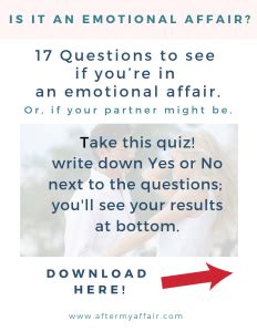 Emotional Affair Quiz Printable After My Affair