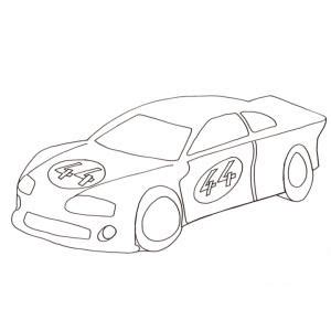 Simple coloriage de voiture pour les plus jeunes (maternelle) Voiture De Course Dessin Simple - All About Car