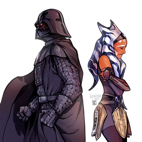 Darth Vader And Ahsoka Tano Star Wars And More Drawn By Lorna Ka