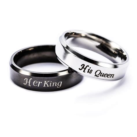 See more ideas about matching rings, wedding rings, engagement rings. Her King His Queen Ring Stainless Steel Matching Promise ...