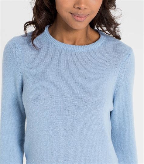 Pale Blue Womens Lambswool Crew Neck Jumper Woolovers Au