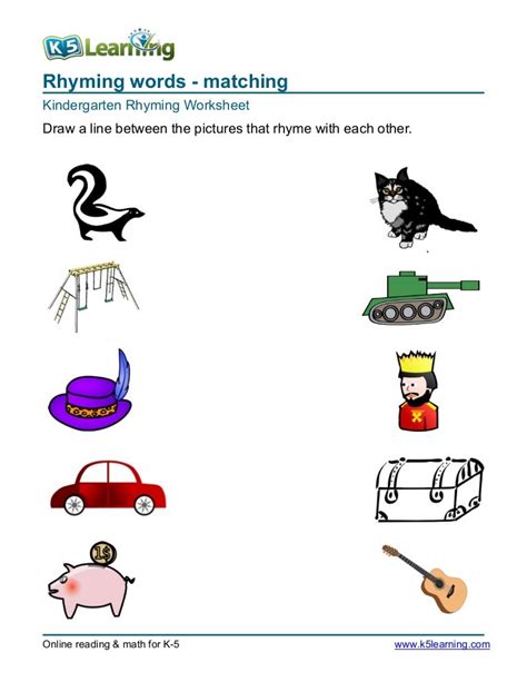 List Of Rhyming Words For Kindergarten Kindergarten