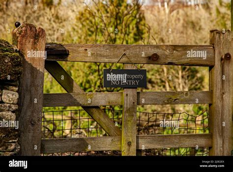 Old Country Wooden Gate With Private Sign On It Stock Photo Alamy