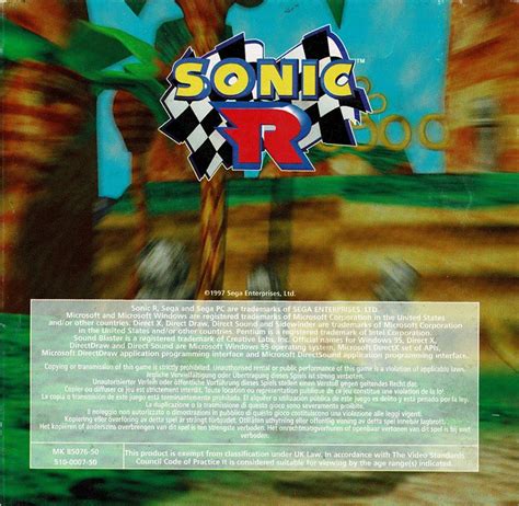 Sonic R 1997 Box Cover Art Mobygames