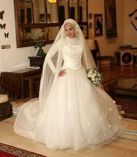Hochzeitskleid brautkleid langarm hijab kopftuch creme weiß. Islamische hochzeitskleider