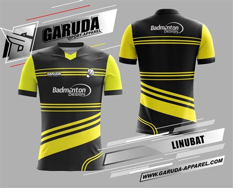 Selama kamu punya ketekunan dan pantang menyerah, kamu pun bisa melakukannya. Desain Baju Badminton Printing Linubat Warna Hitam Kuning - Garuda Print