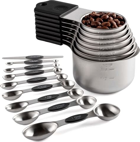 Magnetic Measuring Cups And Spoons Set Including 7 Stainless Steel