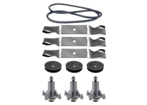 (2) spindles (2) oregon blades (1) pulley (1) idler pulley (1) belt replaces oem# belt: Sears Craftsman DYS4500 G5000 YT4500 54" Lawn Mower Deck ...