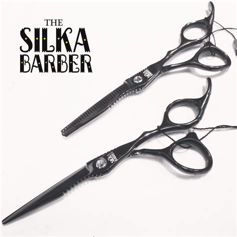The Silka Barber Scissors Set Xk60 60 Black Headgame X