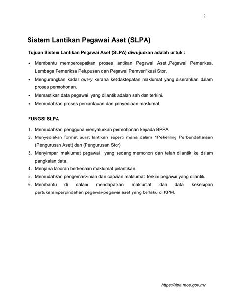 Sistem pengurusan sekolah (sps) isi kandungan glosari ii 1 pengenalan 1 2 peranan dan tanggungjawab pengurus sistem pengurusan sekolah (sps) 2 2.1 kementerian pendidikan malaysia (kpm). Sistem Pemantauan Pengurusan Aset Kpm