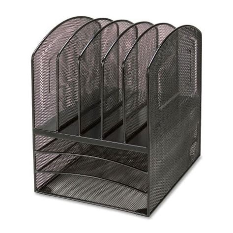 Lorell 8 Compartment Steel Mesh Desktop Organizer Black