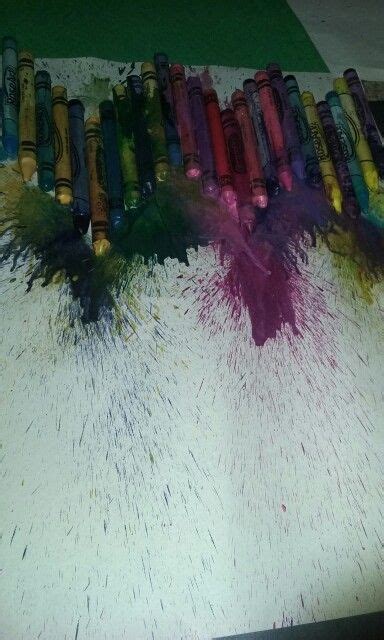 Melted Crayon Art Directionsfirst Use A Hot Glue Go And Glue Down