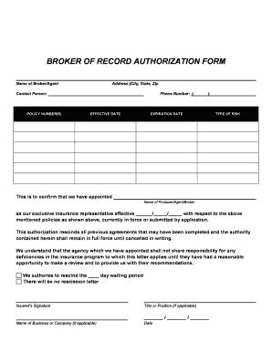 With over 23 years of experience in fx solutions and offering a wide range of services, it's important to have a partner you can trust. Printable broker of record document Forms and Document ...