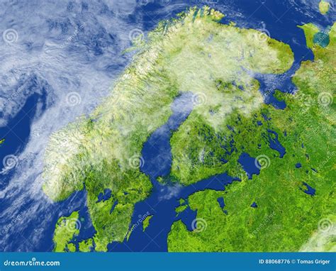 Scandinavian Peninsula On Planet Earth Stock Illustration