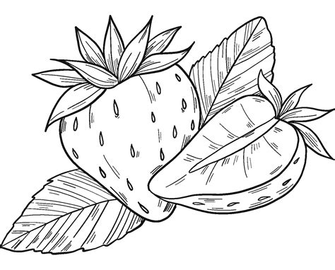 Strawberries Coloring Page ColouringPages