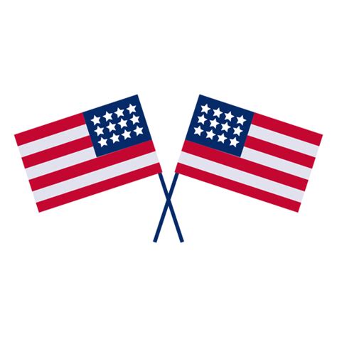 Crossed American Flags Clip Art