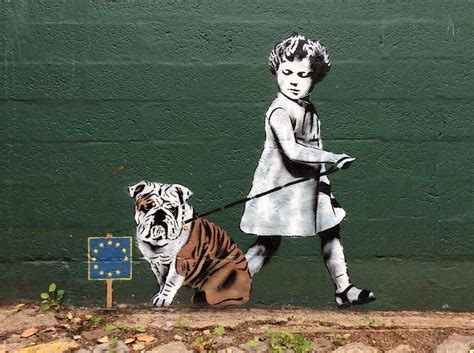 In 2005, banksy designed the cover art for blur's seventh studio album 'think tank'. Meaningful piece by @jps_artist #brexit #uk #graffiti # ...