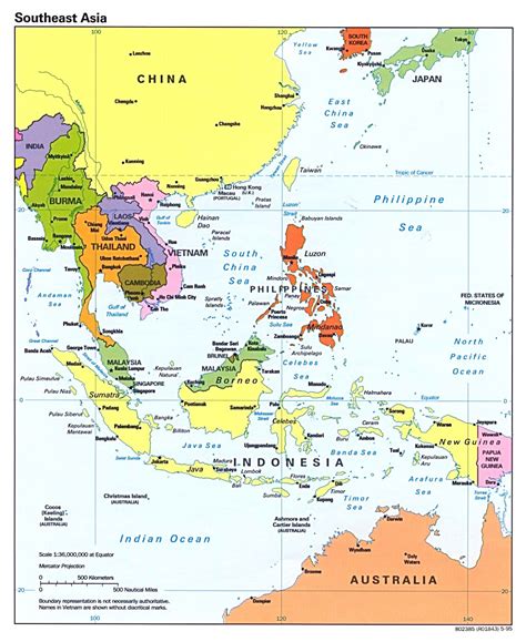 Southeast Asia Map With Cities Map