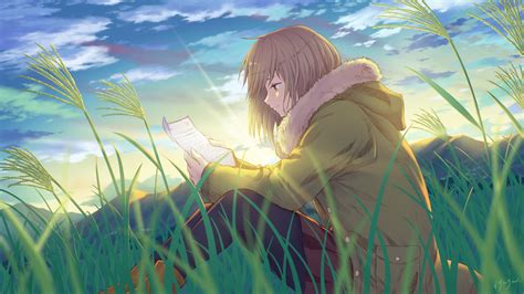 Check spelling or type a new query. Anime girl reading a letter HD Wallpaper | Background ...