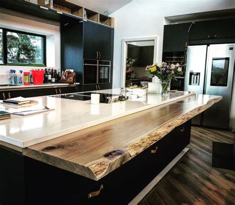 Spalted sycamore live edge slab table set. Bespoke Refined Wood Resin Tables & Live Edge Tops ...