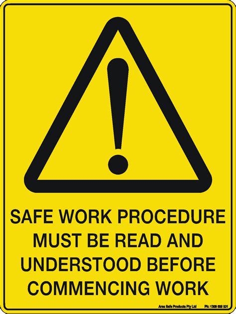 Caution Sign Safe Work Procedure