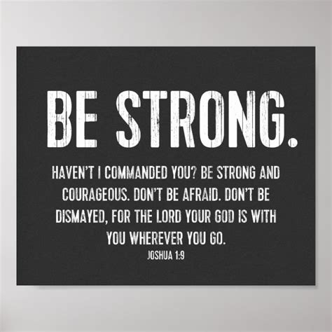 Favorite Bible Verse Poster Christian Be Strong Poster