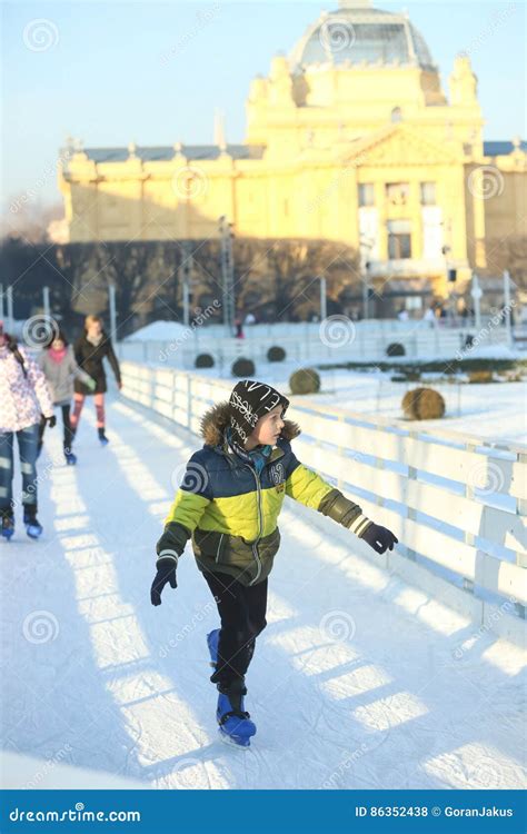 Boy Ice Skating Editorial Stock Photo Image Of Outside 86352438