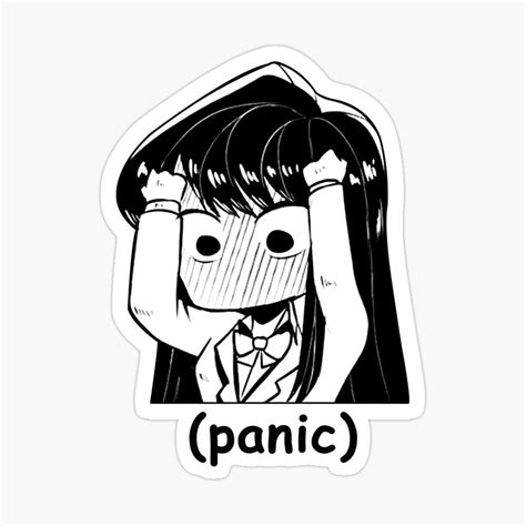 Funny Manga Panic Chibi Komi San Meme Sticker By Midnight Ideas My