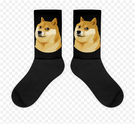 Black Dogecoin Doge Socks Sock Pngdogecoin Png Free Transparent