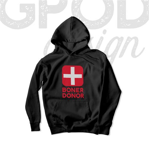 Boner Donor Hoodie Funny Boner Halloween Hoodie Red Cross Etsy