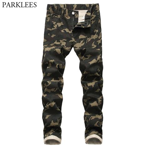 camo camouflage jeans pants men 2020 fashion military style denim trousers mens cotton casual