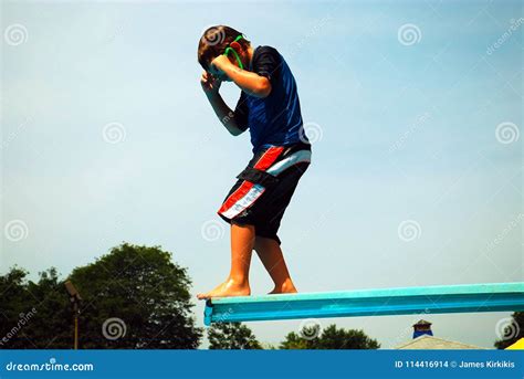 On The High Dive Stock Photo Image Of Board American 114416914