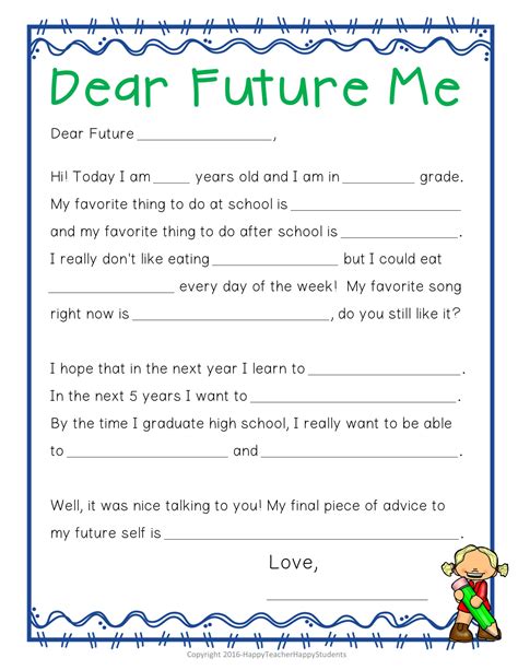 Time Capsule Letter Letter To Future Self Beginning Or End Of Year