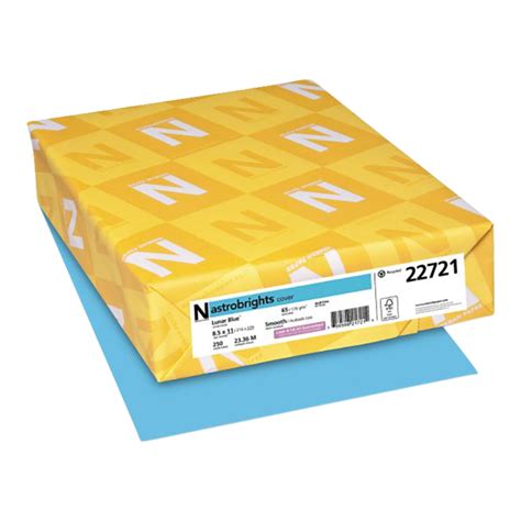 Astrobrights Colored Card Stock 65lb Blue 250 Sheets Wau22721