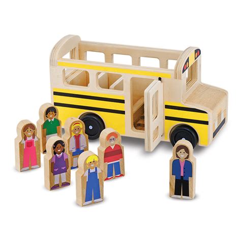 Buy Melissa And Doug School Bus Wooden Toy Set With 7 Figures Pretend