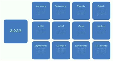 Premium Vector Blue 2023 Calendar Started With Sunday Simple